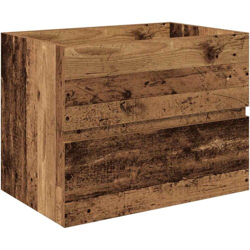  Ormarić za sudoper ugradbenim umivaonikom i slavinom Staro drvo Smeđa 60 x 38.5 x 45 cm Slike