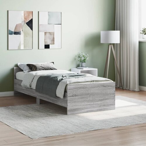 vidaXL Posteljni okvir siva sonoma 75x190 cm inženirski les Cene