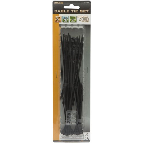 Handy komplet kabelskih vezic - 75 kosov / paket - črne Cene