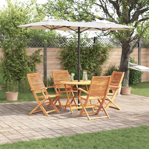 vidaXL Set od 3 Smeđa Čvrsto bagremovo drvo Ø 90x75 cm Sklopivo Cijene