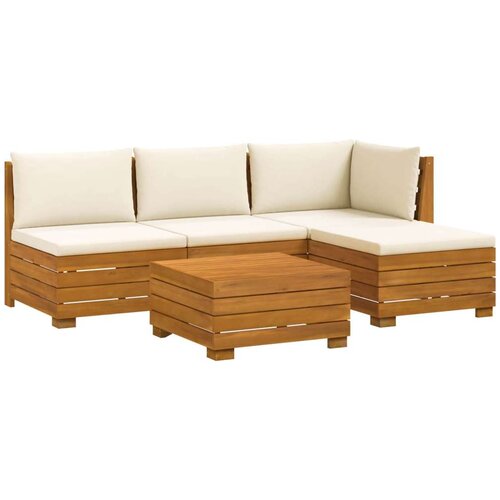  Set vanjskih sofa s jastukom 5 Komad Smeđa Čvrsto drvo akacije Slike