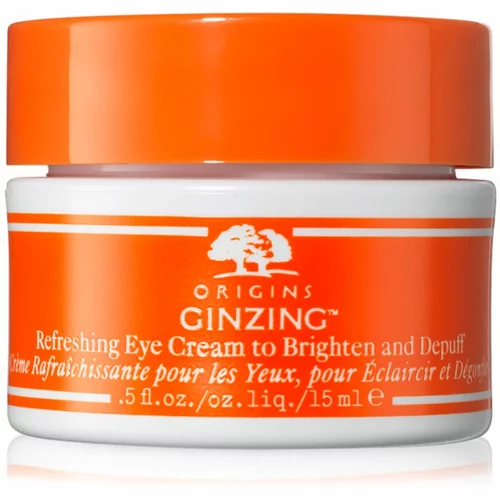 Origins GinZing™ Eye Cream To Brighten And Depuff posvetlitvena krema za predel okoli oči proti zabuhlosti in temnim kolobarjem odtenek Warm 15 ml