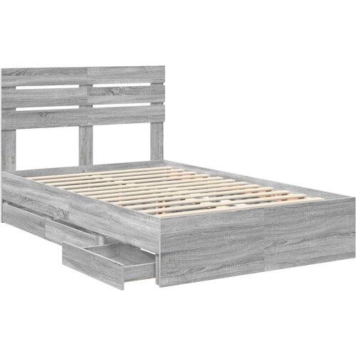  Krevetna konstrukcija Siva Sonoma 120 x 190 cm Inženjersko Drvo 196 x 123 x 100 cm Slike