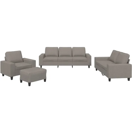 vidaXL 4-dijelni set sofa smeđesivi od tkanine