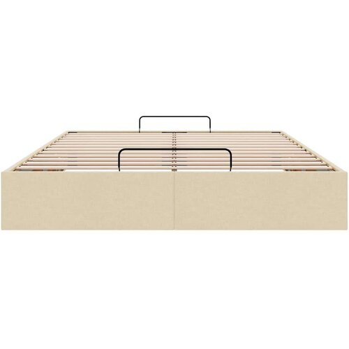 VidaXL otomanski okvir kreveta bez madraca krem 140x200 cm od tkanine Slike