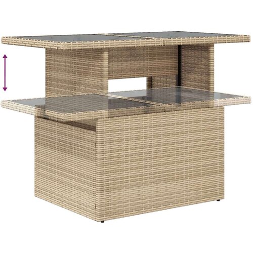 VidaXL 10-dijelni set vrtnih sofa s jastucima bež od poliratana Slike