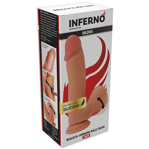 Inferno realističen dildo iz tekočega silikona 19 cm (R20702) Slike