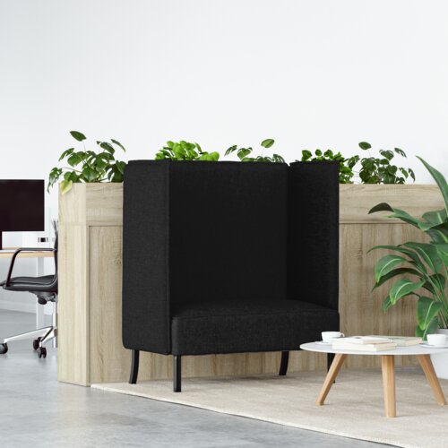 VidaXL kotna sedežna garnitura črna 109x56x121 cm tkanina Slike