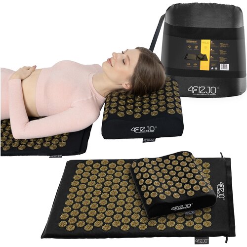 Monkey Gym Ergo Akupresurna Podloga Z Blazino Črna In Zlata, (5000081717) Cene