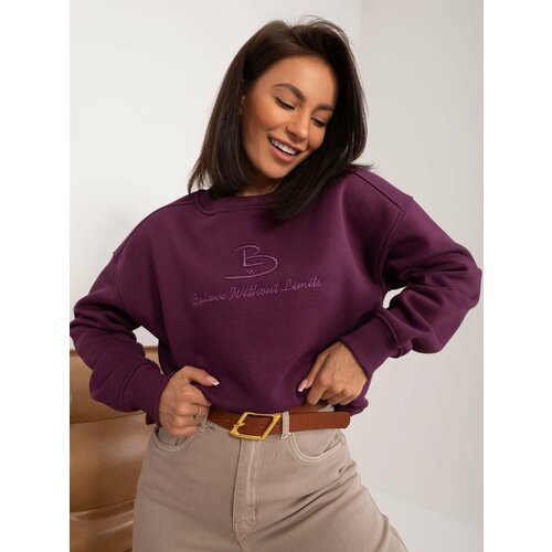 Fashion Hunters Dark purple women's oversize sweatshirt Slike