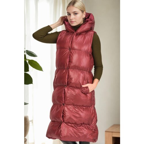 Dewberry Z6734 XEXESE WOMEN'S VEST-BURGUNDY-1 Cene