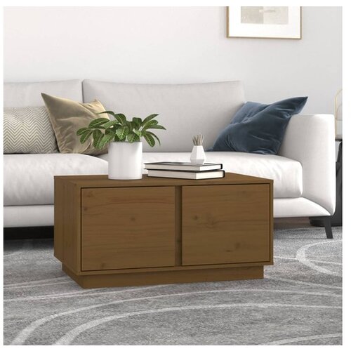  Klubska mizica meo rjava 80x50x40 cm trdna borovina Cene