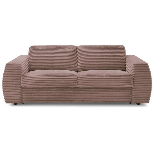 Bobochic Paris Rožnata sedežna garnitura za spanje/raztegljiva iz rebrastega žameta 220 cm Hugo &ndash; Cene