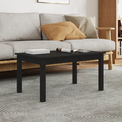 VidaXL Klubska mizica črna 80&amp;times;50&amp;times;40 cm trdna borovina Slike