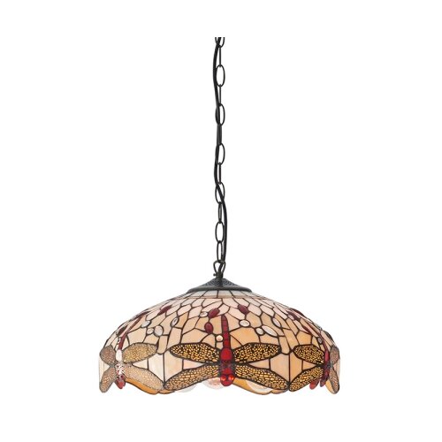 Endon 70824 - Luster na lancu Tiffany DRAGONFLY 3xE27/60W/230V prečnik 41 cm Slike