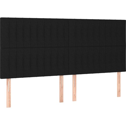 Maison Chic Posteljno vzglavje - Vzglavna omarica 4 kosa črn 80x5x78/88 cm blago, (22077505) Cene