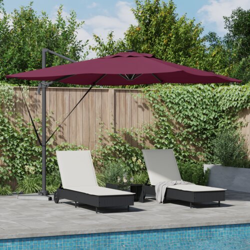 vidaXL kantilever roma senčnik z led bordo 286x285x270 cm aluminij Cene