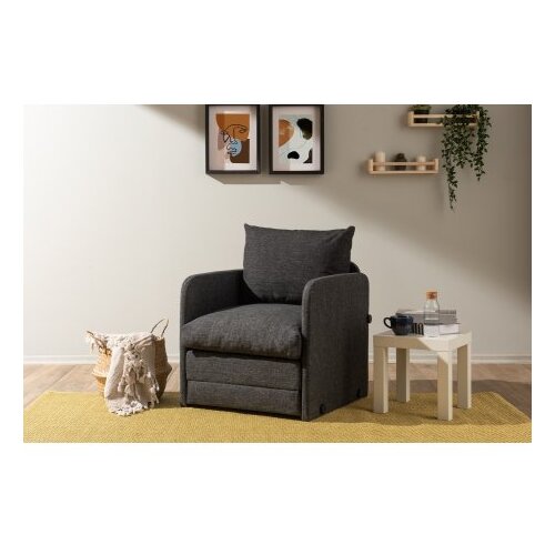 Atelier Del Sofa Fotelja na rasklapanje Saga Single, 68x70x66 cm, Tamnosiva Slike