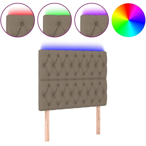  LED uzglavlje smeđesivo 100x7x118/128 cm od tkanine Slike