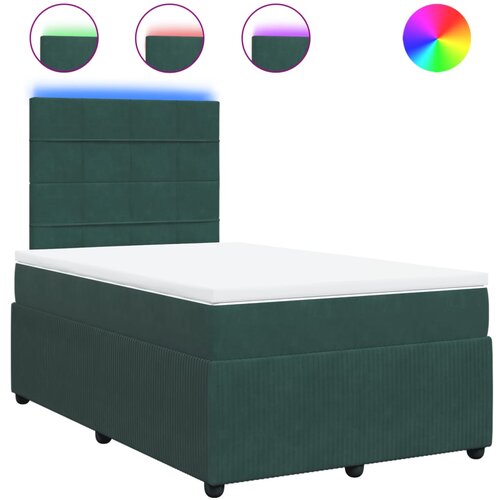 Maison Chic Box spring postelja - Vzmetna postelja z vzmetnico temno zelena 120x200 cm žamet SL17160, (21895284) Cene