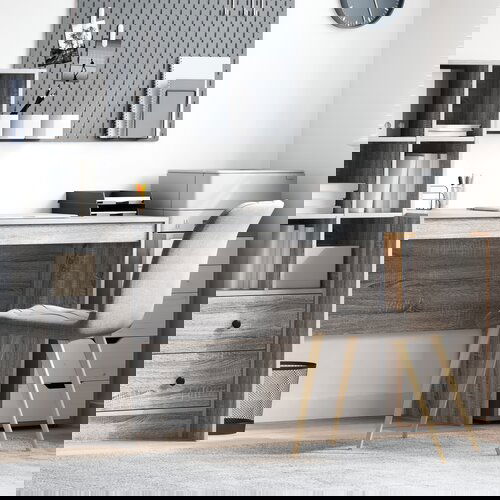 vidaXL Pisaći Stol Sivi sonoma MDF, Furnir 100 x 50 x 76 cm Izdržljiv Cijene