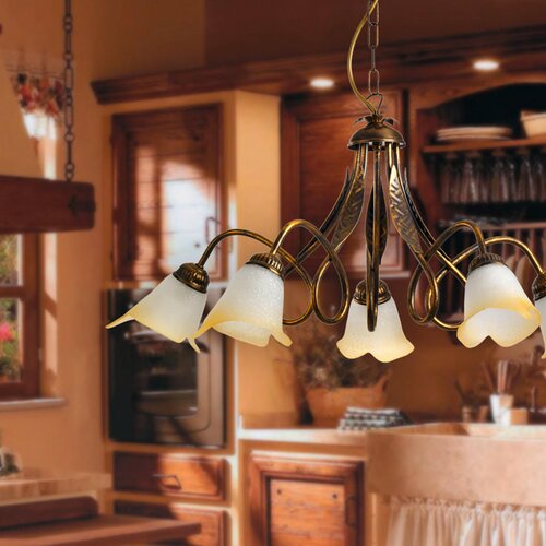 ONLI luster na lancu doppio giro 5xE14/6W/230V u bronzanoj boji Slike