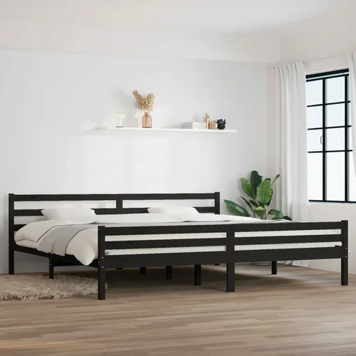  za krevet od masivnog drva crni 180 x 200 cm 6FT bračni
