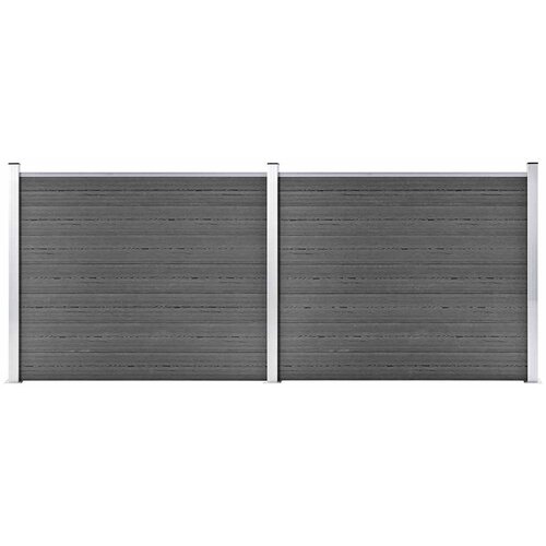  Set panela za ogradu WPC 353 x 146 cm crni Cene