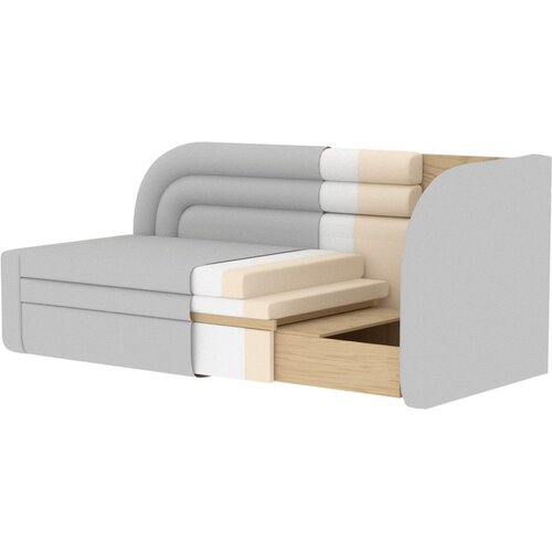 ELTAP Krem sklopiva/s prostorom za odlaganje sofa od boucl&amp;eacute; tkanine s desnim kutom 223 cm Fabillo &amp;ndash; Slike