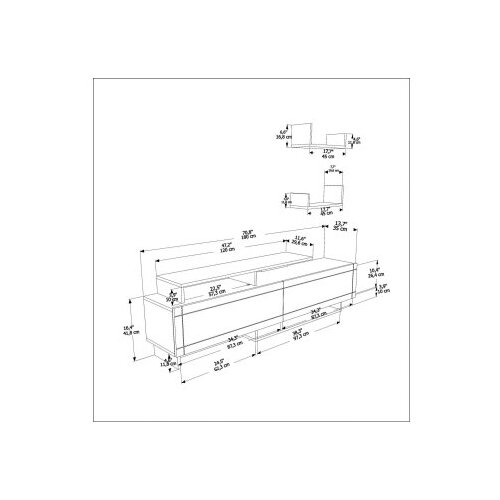 Hanah home TV komoda Tammy, 180x54x36,8 cm, bijela Slike