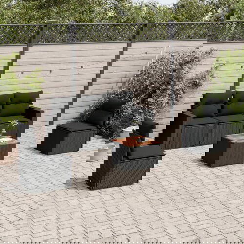 vidaXL 6-dijelni set vrtnih sofa s jastucima crni od poliratana Cijene