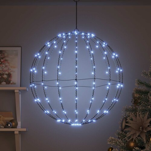  Lopta Hladna bijela 60 x 60 x 62 cm Metal 192 LED lampica Slike