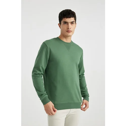 Defacto Regular Fit Crew Neck Basic Cotton Sweatshirt