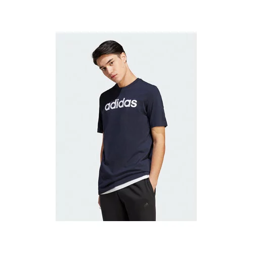 ADIDAS SPORTSWEAR adidas Majica Essentials Single Jersey Linear Embroidered Logo T-Shirt IC9275 Modra Regular Fit