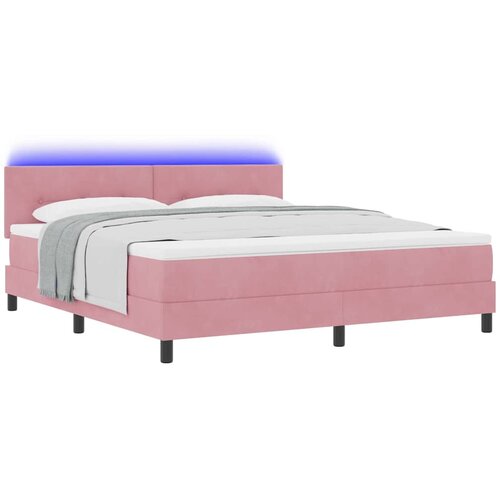  LED Box Spring Krevet Ružičasta 180 x 200 cm Bar&amp;scaron;un Slike