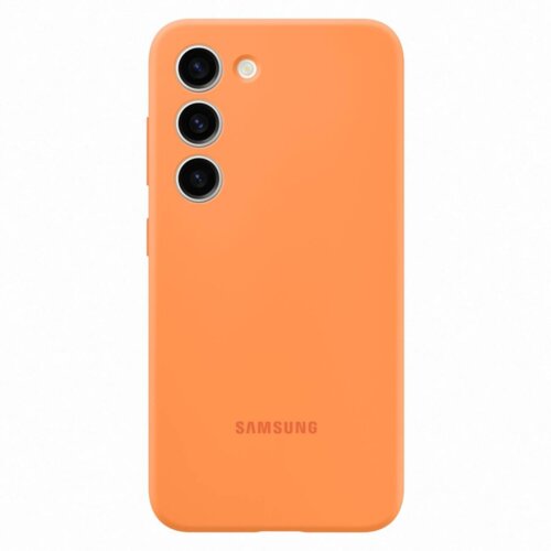 Samsung original silikonski ovitek EF-PS911TOE za Galaxy S23 5G - oranžen Cene