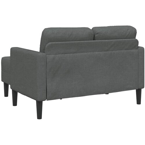  Dvosjed s ležaljkom u obliku slova L, tamno siva, tkanina, 125 cm Slike