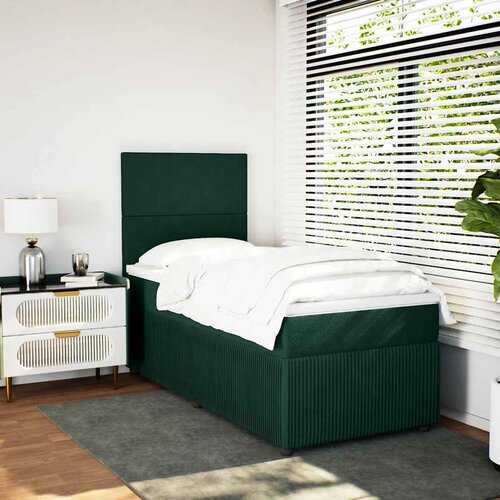 Box spring krevet s madracem tamnozeleni 90x190 cm bar&scaron;unasti Cijene