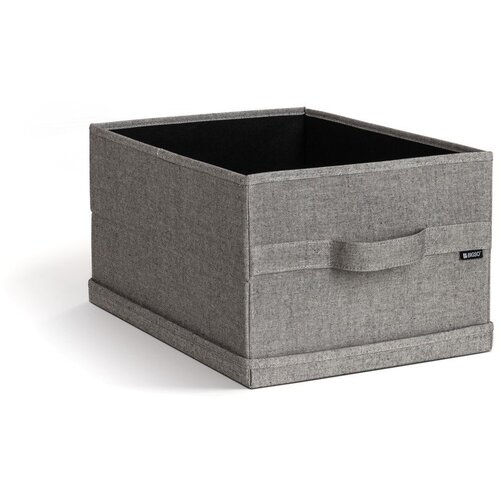 Bigso Siva tekstilna &amp;scaron;katla za shranjevanje s pokrovom 31x41x22 cm Soft Storage Medium &amp;ndash; Slike