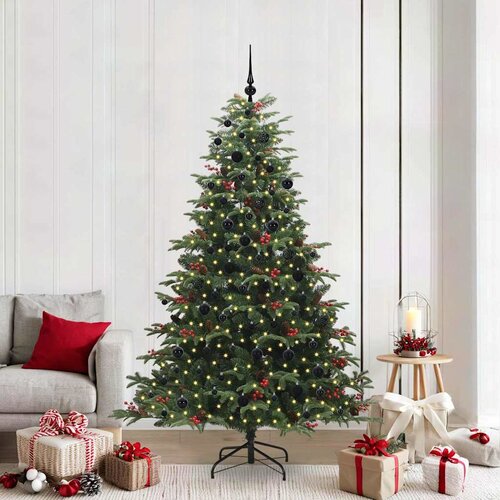 vidaXL Umestno božično drevo Zelena 210 cm PVC, kovina in plastika Cene