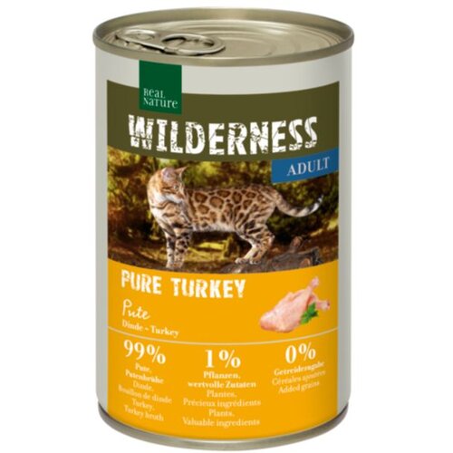 Real Nature Cat Wilderness Adult Pure Turkey puran 400g konzerva Slike