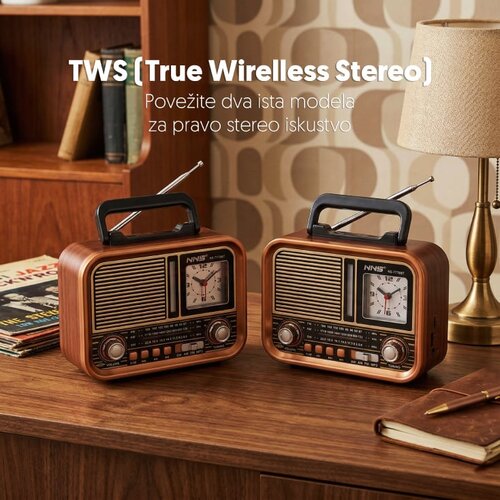  Prenosni retro RGB Bluetooth radio + sat 7778BT Slike