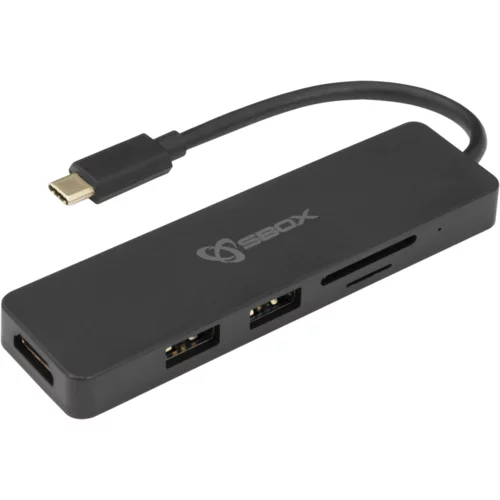 S Box ADAPTER USB TYPE-C -> HDMI/USB-3.0/SD+TF - 5u1, (08-tca-51)
