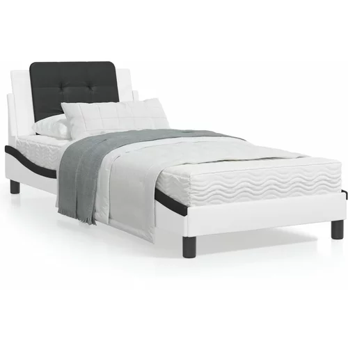 vidaXL Okvir kreveta LED bijelo-crni 100 x 200 cm od umjetne kože