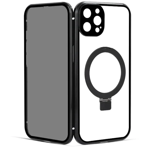 INF Privacy Magnetic Case s stojalom za iPhone Black iPhone 15, (21522434)