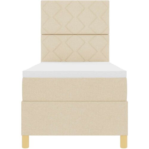  Krevet s podnicom i madracem krem 80x200 cm tkanina Slike