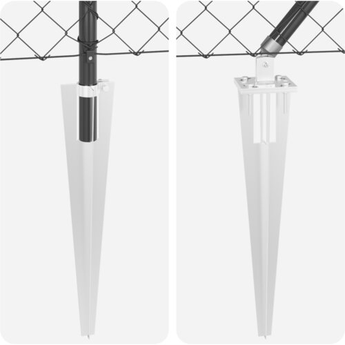 VidaXL Ograda od lančane veze sa 13 spike postova 0.4x25 m galvanizirani čelik Slike