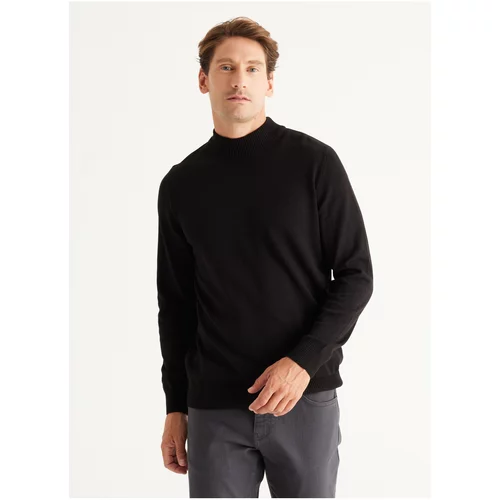 ALTINYILDIZ CLASSICS Half Turtleneck Standard Black Men's Sweater