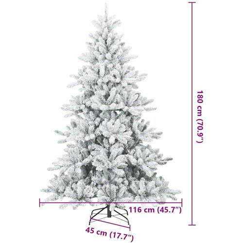  Umjetno Zglobno Božićno Drvo Snijeg Preplačeno Bijela 180 cm Slike