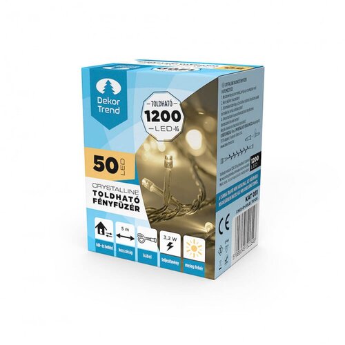 Dekortrend novogodišnji svetleći niz Crystalline 50 LED topolo bela Cene